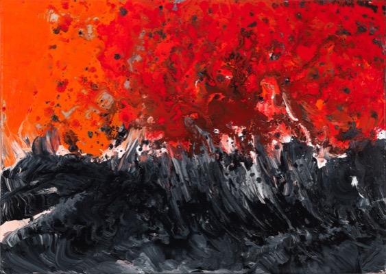 Feuer-Wasser 1/2018, Acryl auf Leinwand, 50 x 70 cm