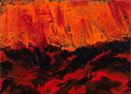 Feuer-Wasser 2/2018, Acryl auf Leinwand, 50 x 70 cm
