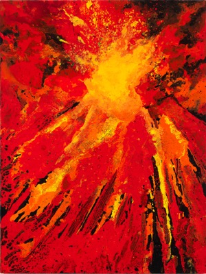 Vulkan 1/2018, Acryl auf Fotografie auf LupuBond, 120 x 90 cm