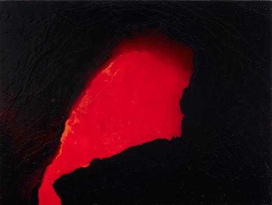 Vulkan 12/2021, Acryl auf Fotografie auf LupuBond, 90 x 120 cm