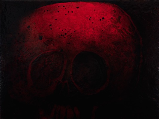 Vulkan 13/2021, Acryl auf Fotografie auf LupuBond, 90 x 120 cm