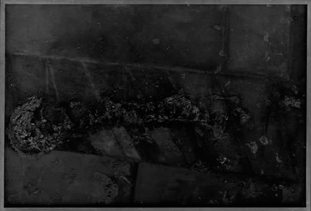 Krematorium 4.4.84/2, 1984, Gouache auf Hartfaser, 80 x 120 cm