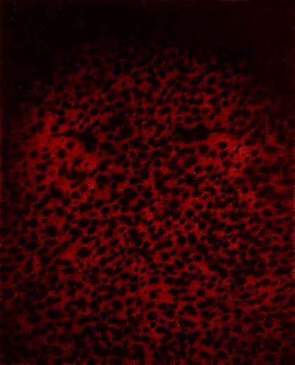 Kopf 2/76, 1976, Kugelschreiber/Acryl auf Leinwand, 150 x 120 cm