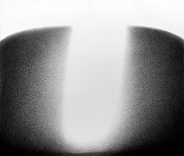 Vulkan 57/68, 1968, schwarzer Kugelschreiber auf Leinwand, 103 x 125 cm