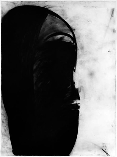 Nervenkrankenhaus Bayreuth 22.3.78, 1978, Kohle auf Papier, 105 x 75 cm