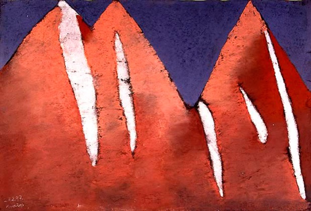 Berge 27.2.97, 1997, Pastell, 80 x 120 cm