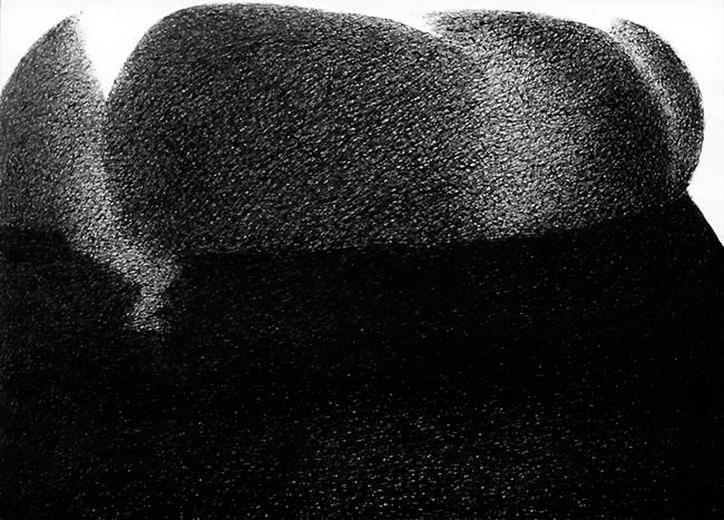 Vulkan 5/68, 1968, schwarzer Kugelschreiber auf Papier, 22,5 x 31 cm